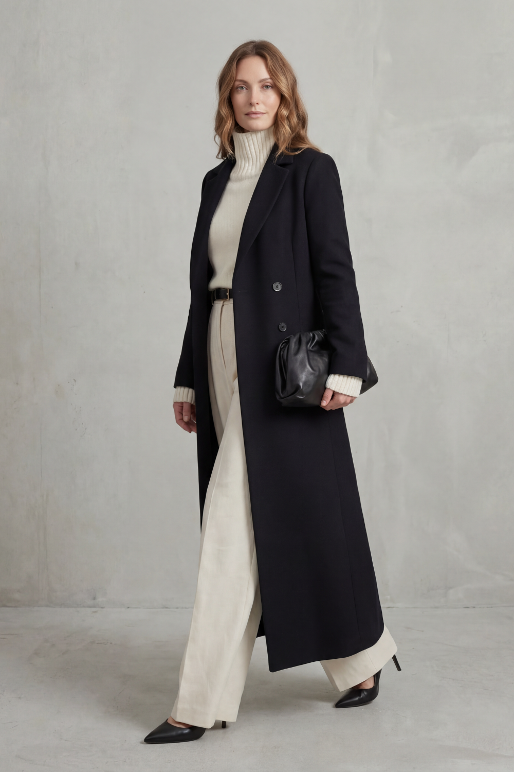 Women's Tailored Fit Long Wool Coat