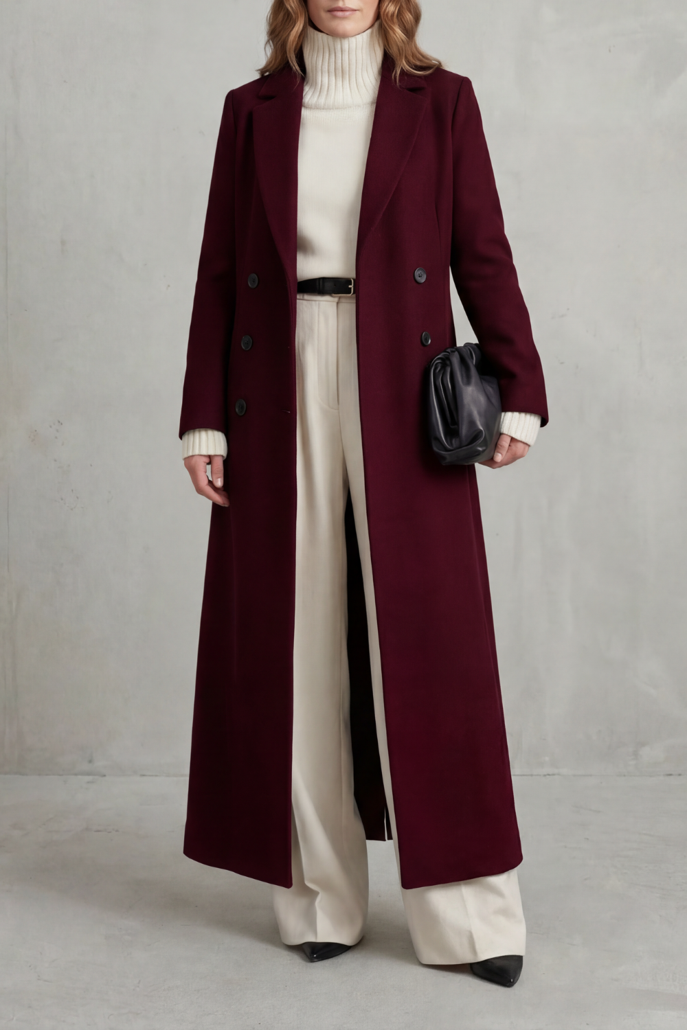 Women's Tailored Fit Long Wool Coat