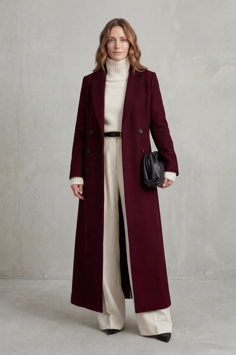 Women's Tailored Fit Long Wool Coat