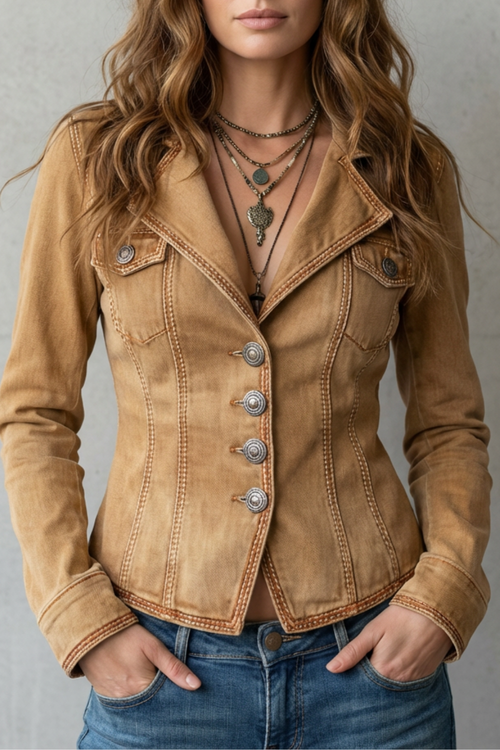 Valmira | Women's Sculpted Silhouette Denim Blazer