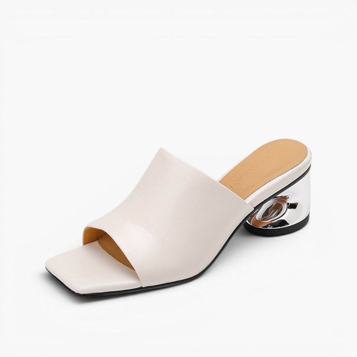 Women's Curve Leather Mule Heels