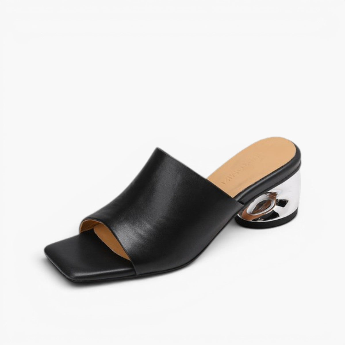 Women's Curve Leather Mule Heels