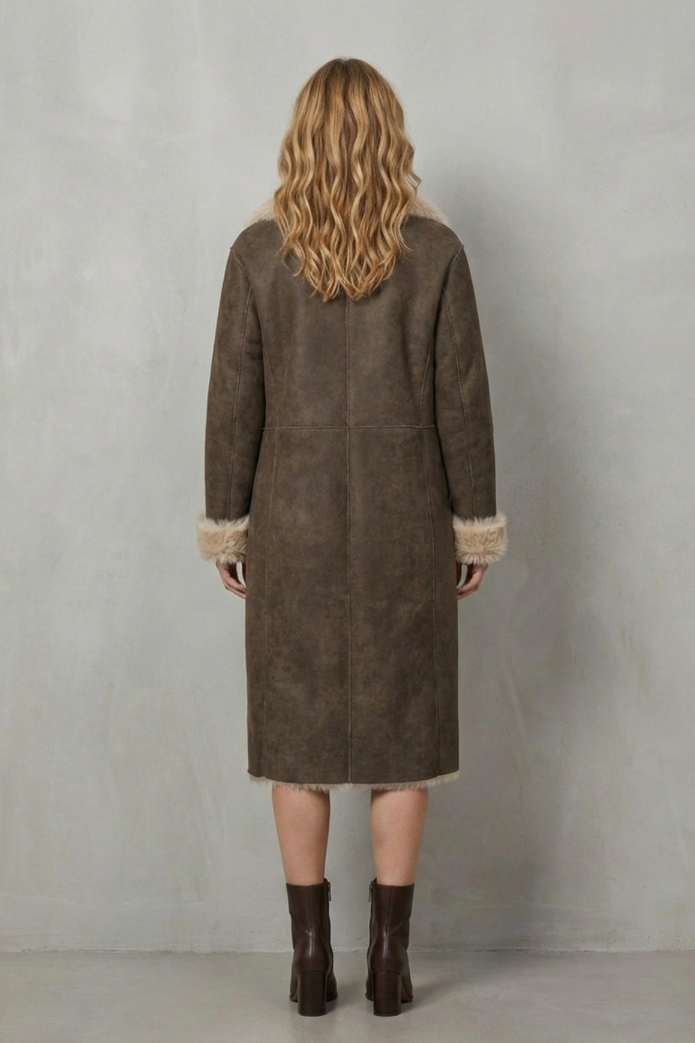 Women's Reversible Texture Faux Shearling Coat