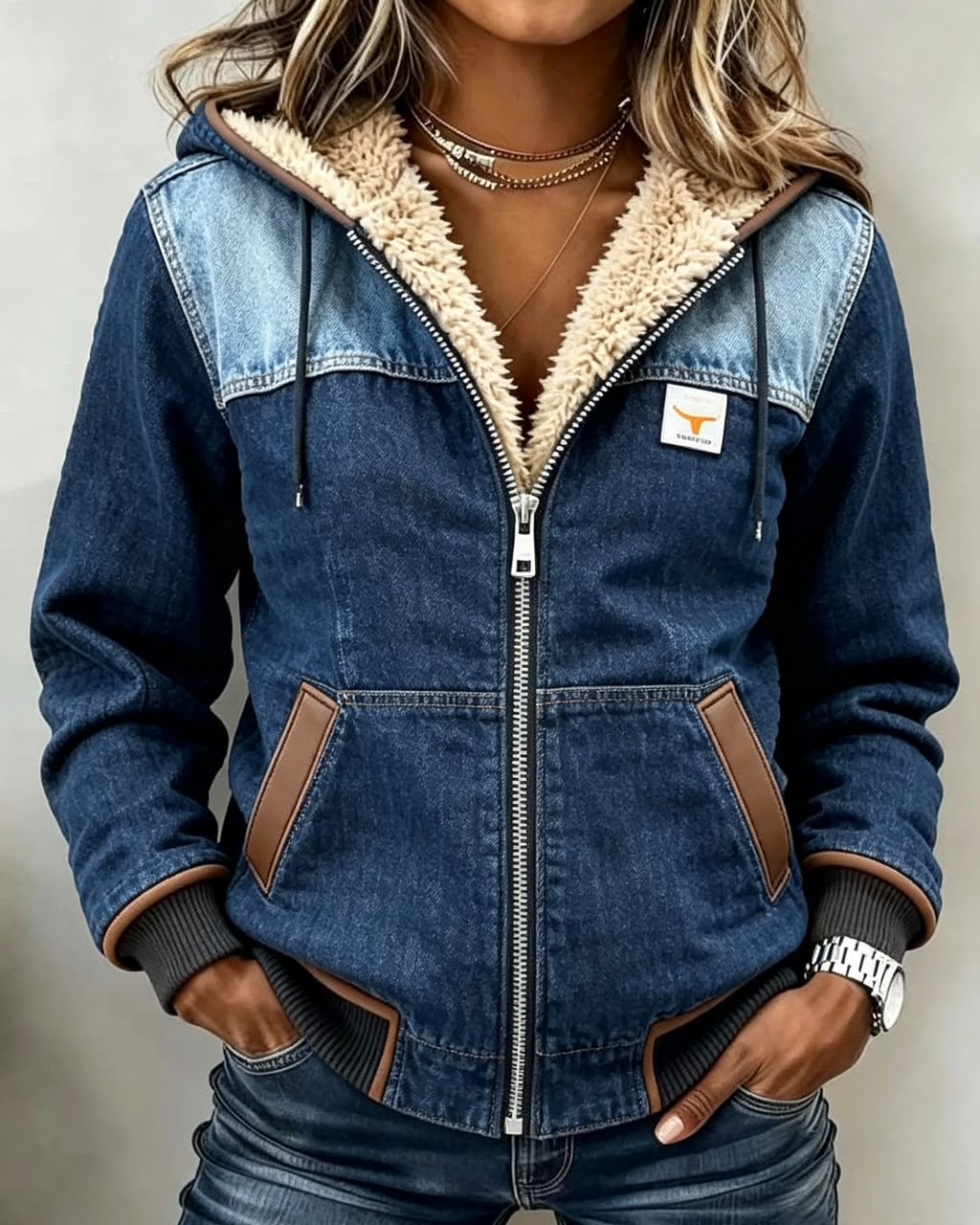 Penelope | Sherpa-Lined Quilted Zip-Up Hooded Jacket