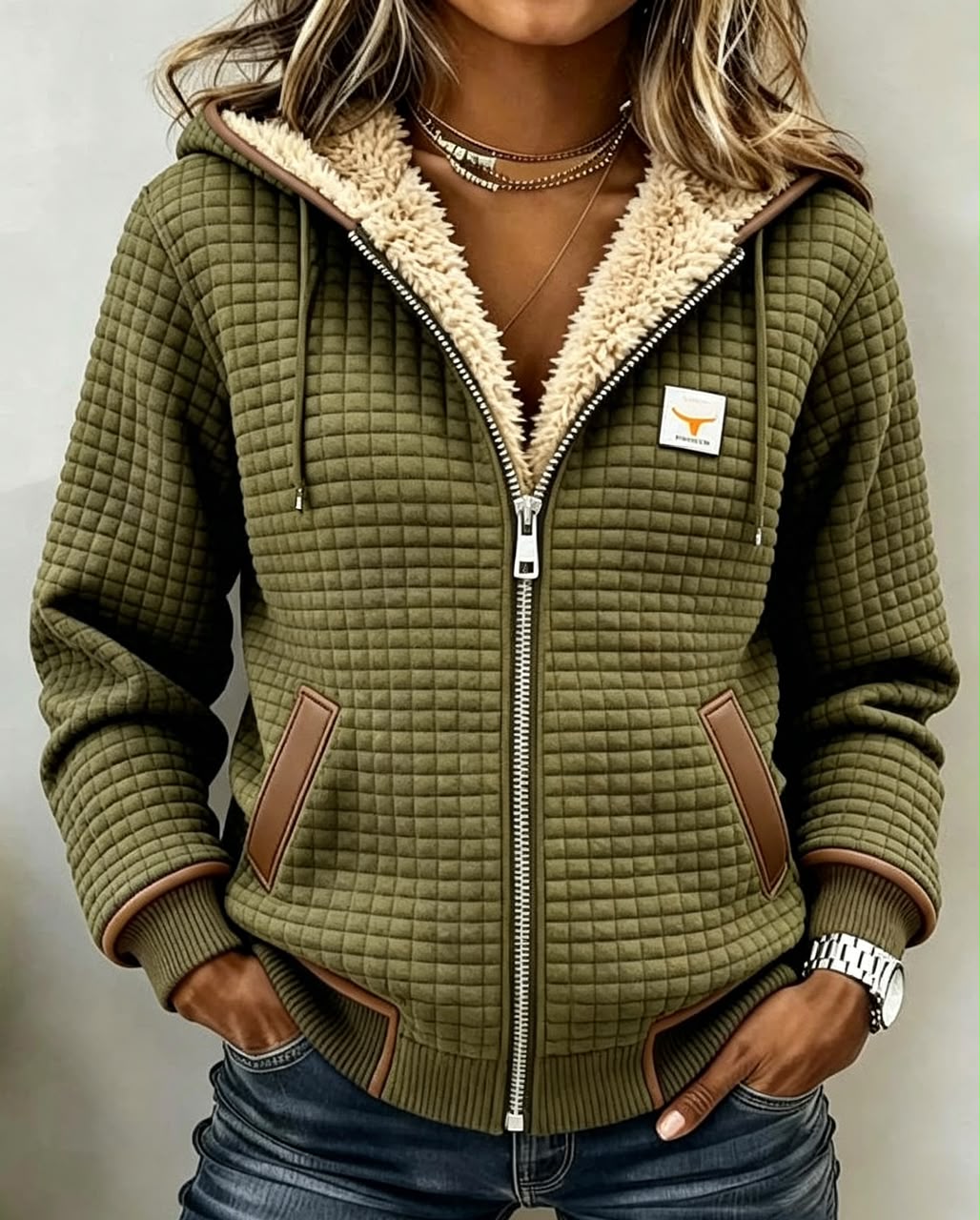 Kennedy | Sherpa-Lined Quilted Zip-Up Hooded Jacket