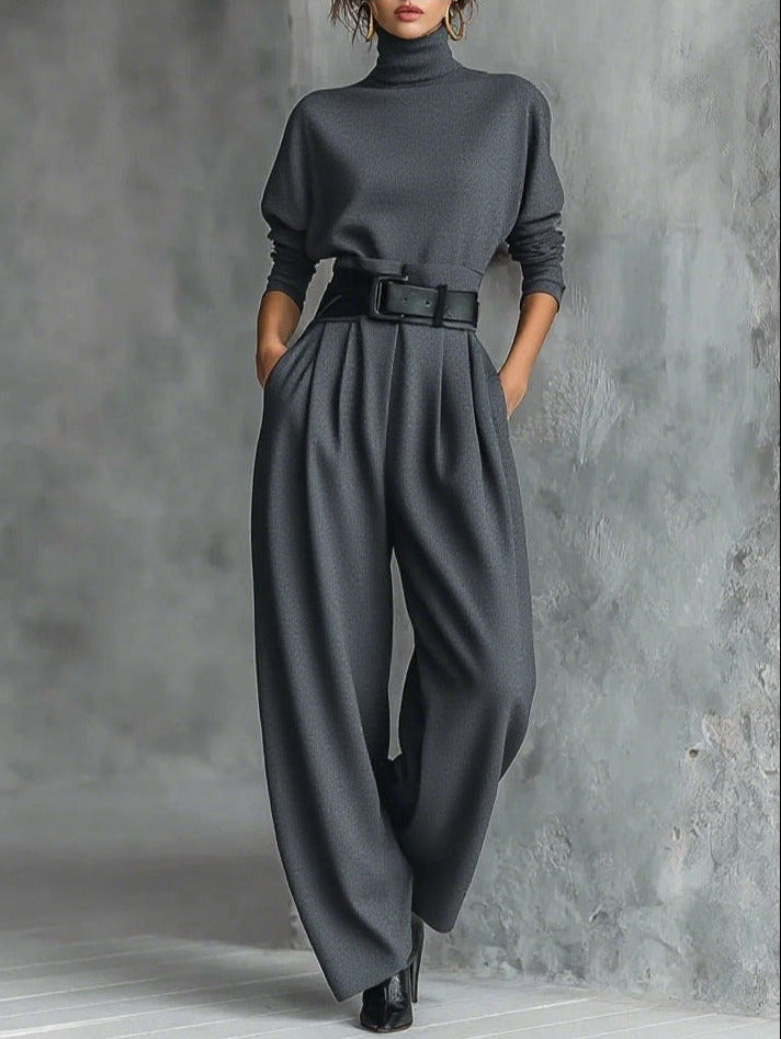 Mirabel™ | Turtleneck Sweater and Wide-Leg Pants Set