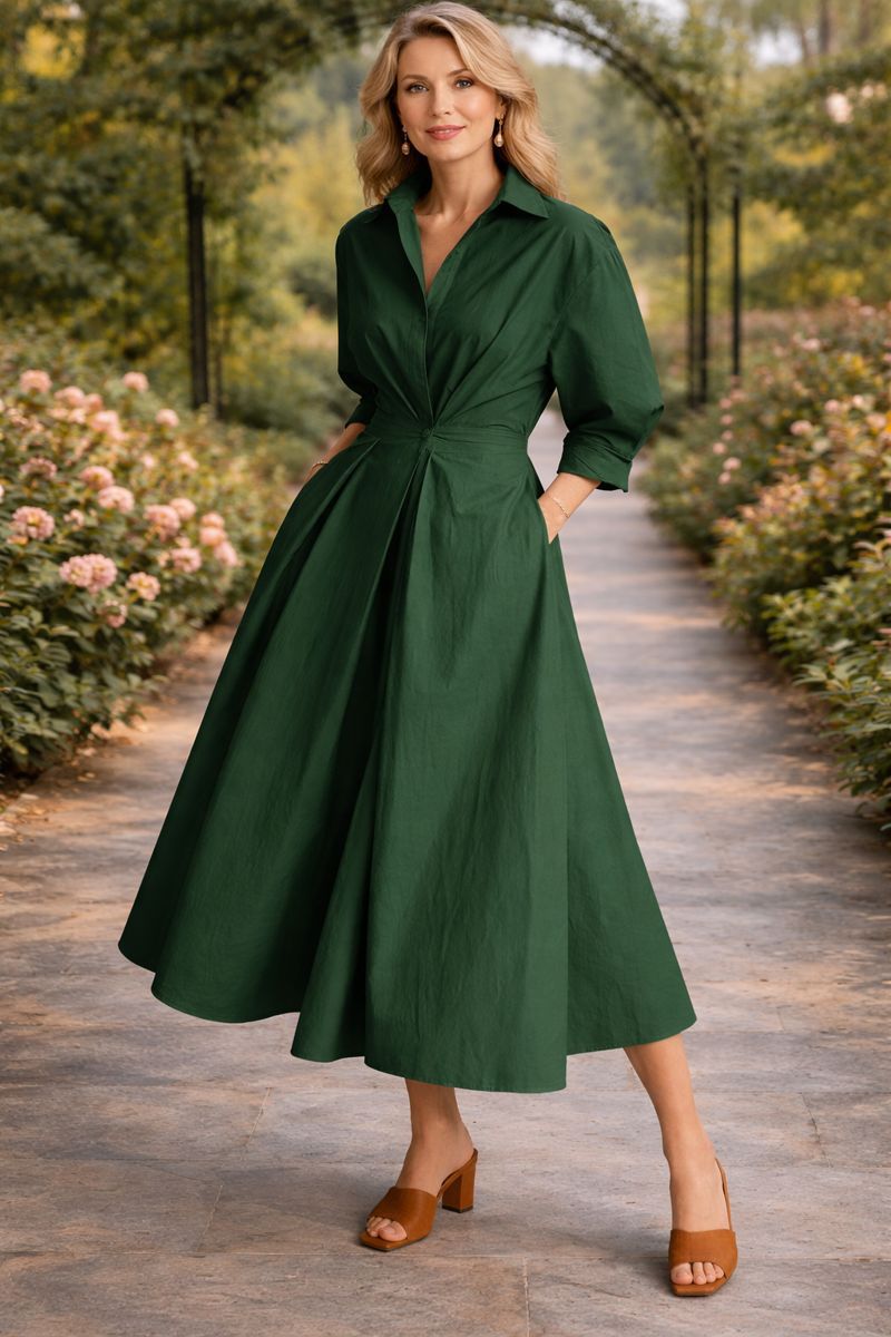 Romilly™ | Wrap-Front Flowing Midi Dress