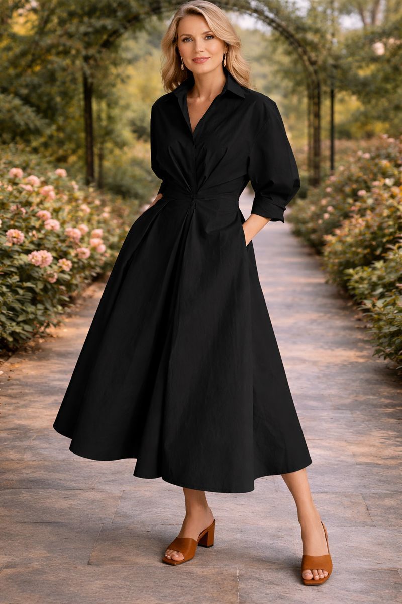 Romilly™ | Wrap-Front Flowing Midi Dress