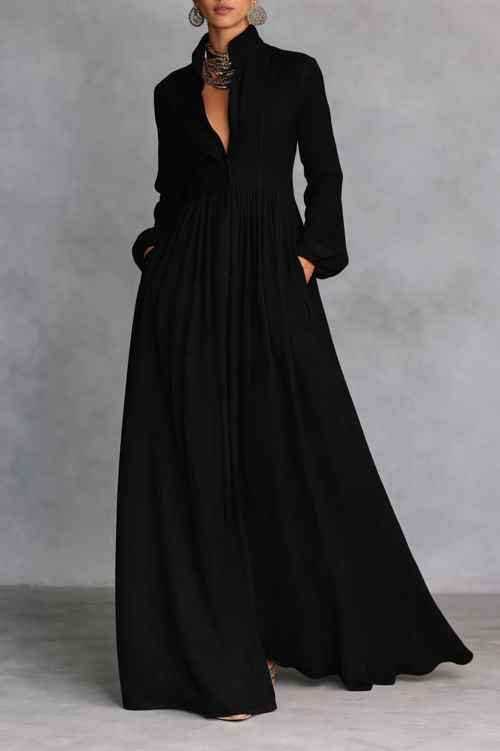 Dianelle™ | Flowing Button-Front Maxi Dress