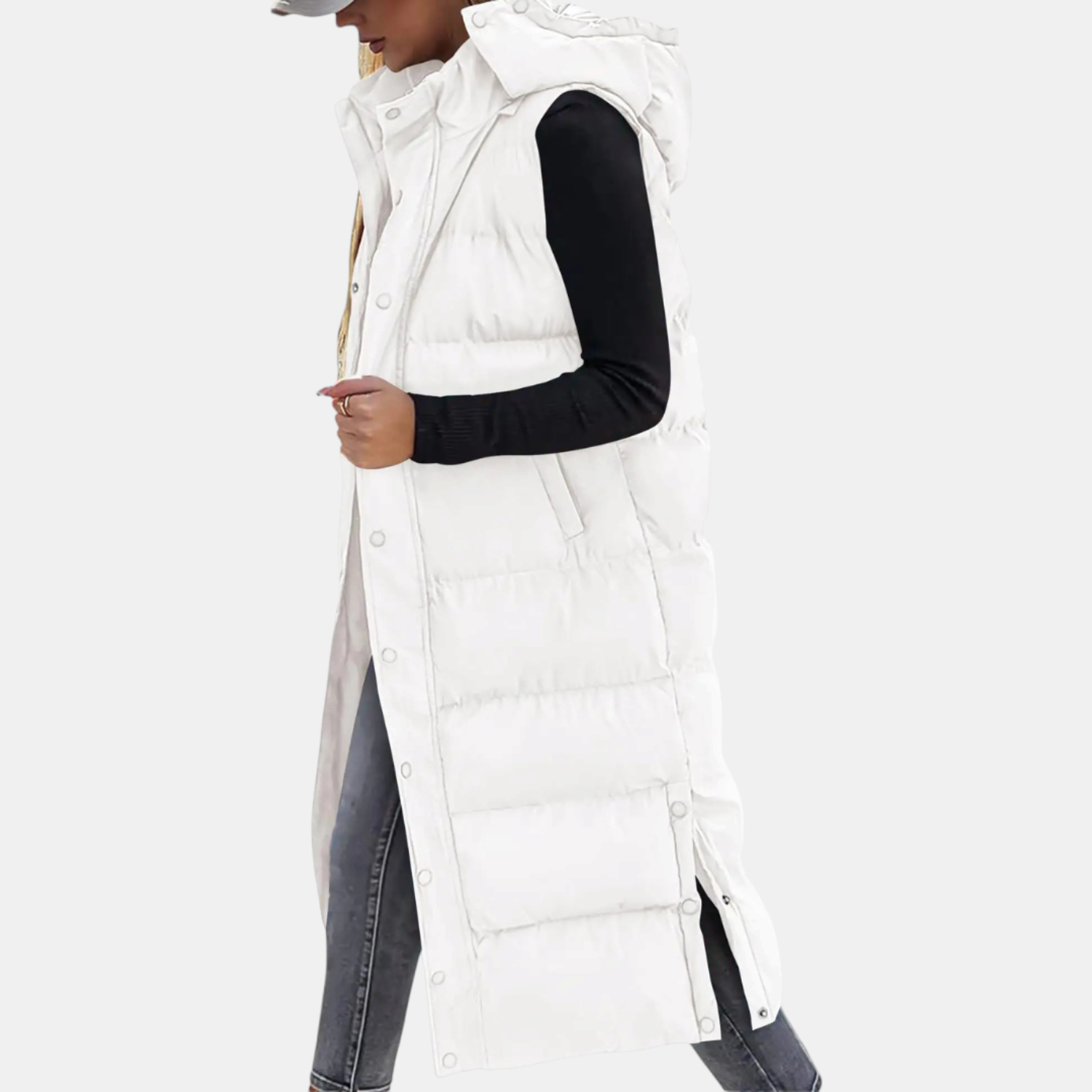 Eloise™ | Quilted Hooded Maxi Vest