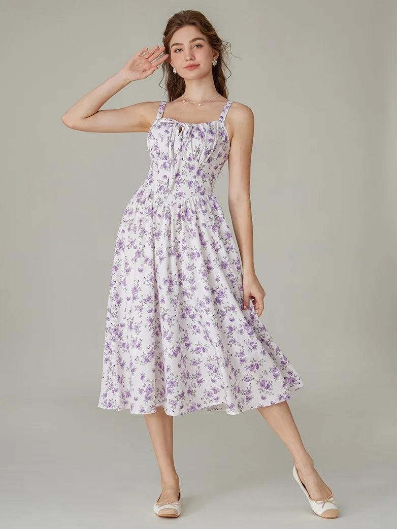Scarlett | Milkmaid Floral Midi Dress