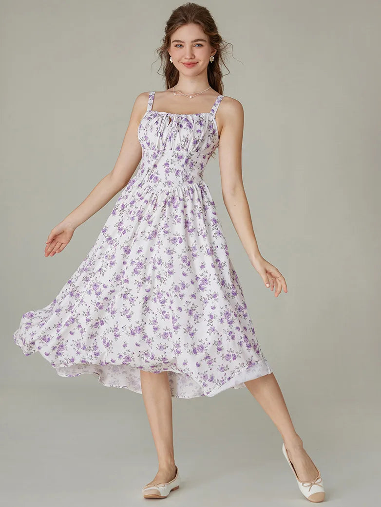Scarlett | Milkmaid Floral Midi Dress