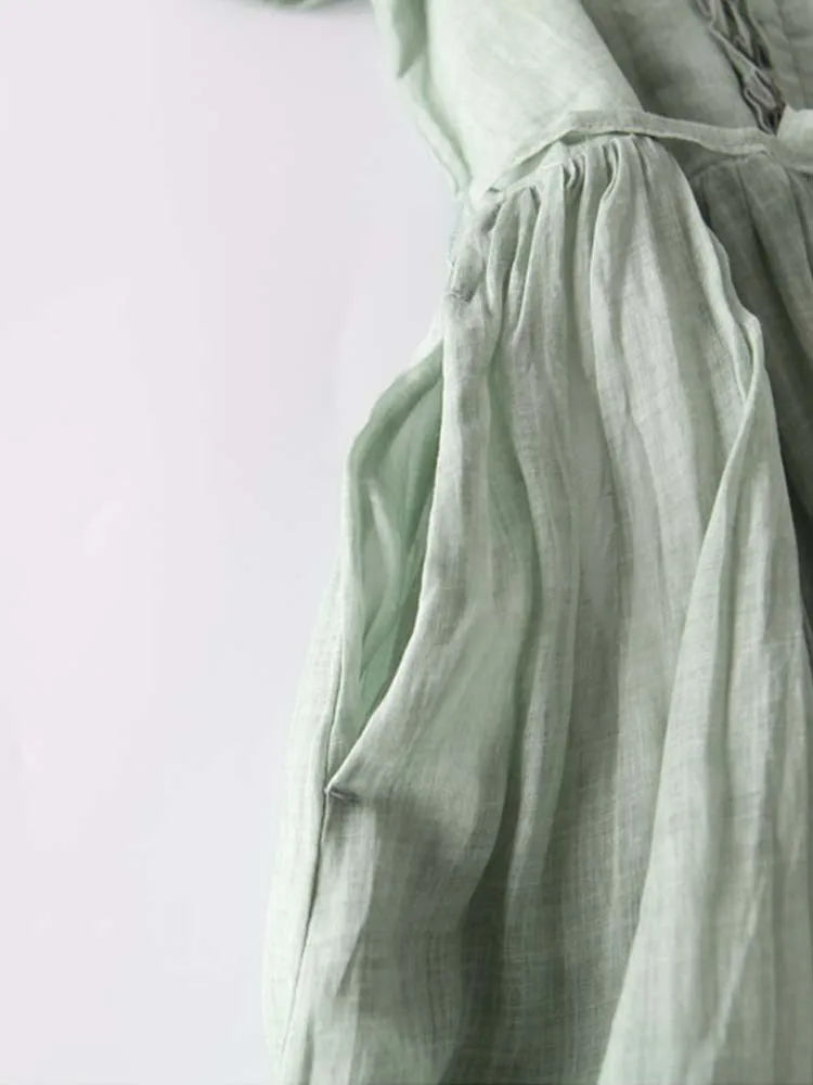 Guinevra™ | Retro Round Neck Lace-Up Waist Dress