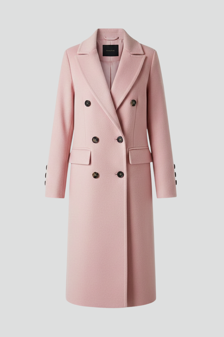 Joan | Women's Classic Lapel Collar Double-Breasted Long Coat
