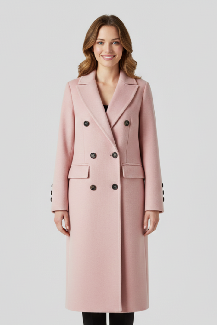 Joan | Women's Classic Lapel Collar Double-Breasted Long Coat