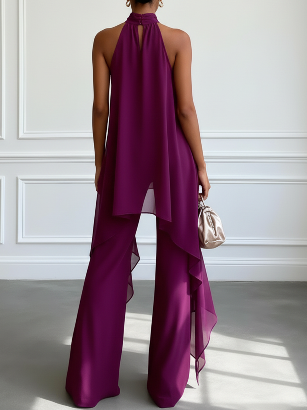 Priscilla™ | Halter Sleeveless Elegant Top With Pants Two-Piece Set