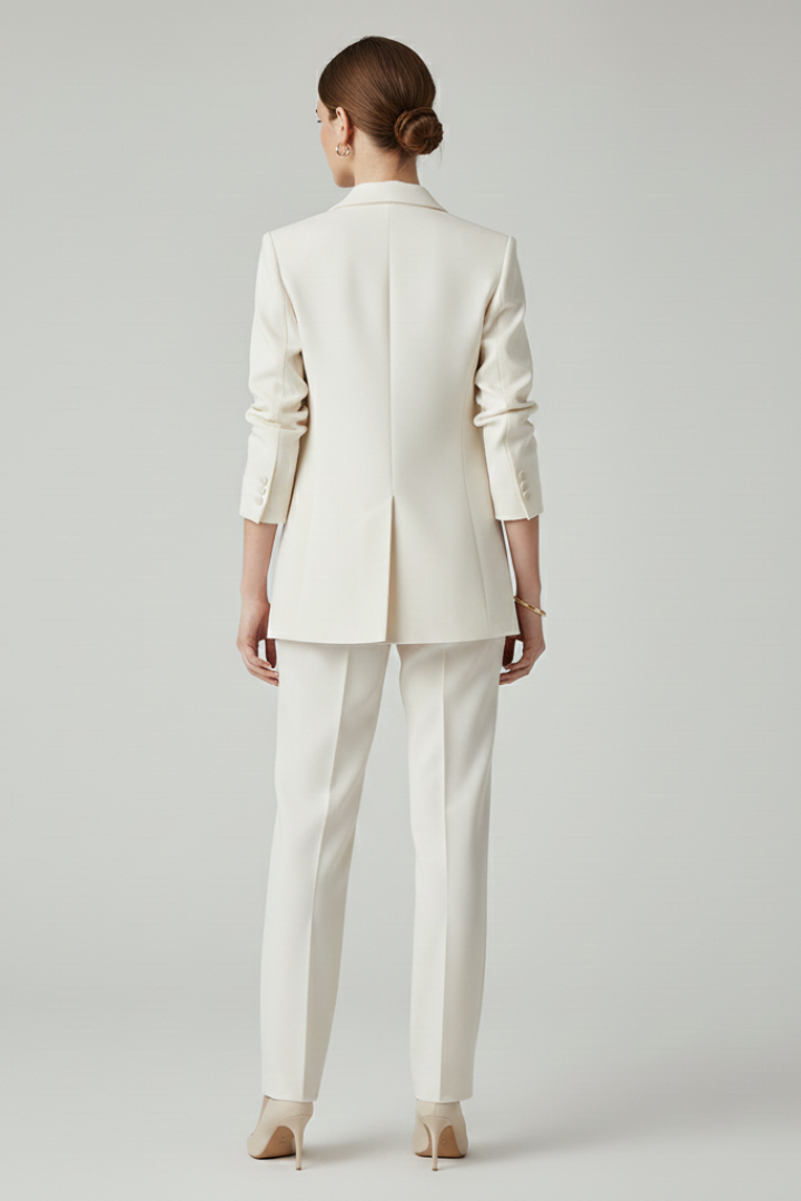 Clavera™ | Women's Blazer Set with Straight-Leg Trousers