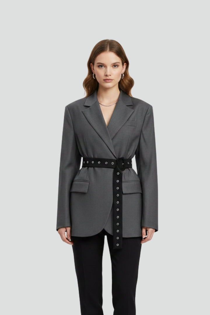 Prentice™ | Belted Blazer with Notched Lapel