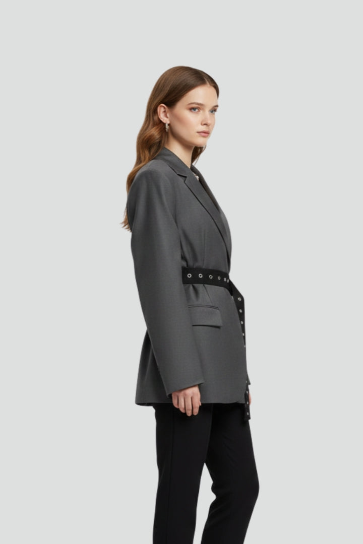Prentice™ | Belted Blazer with Notched Lapel