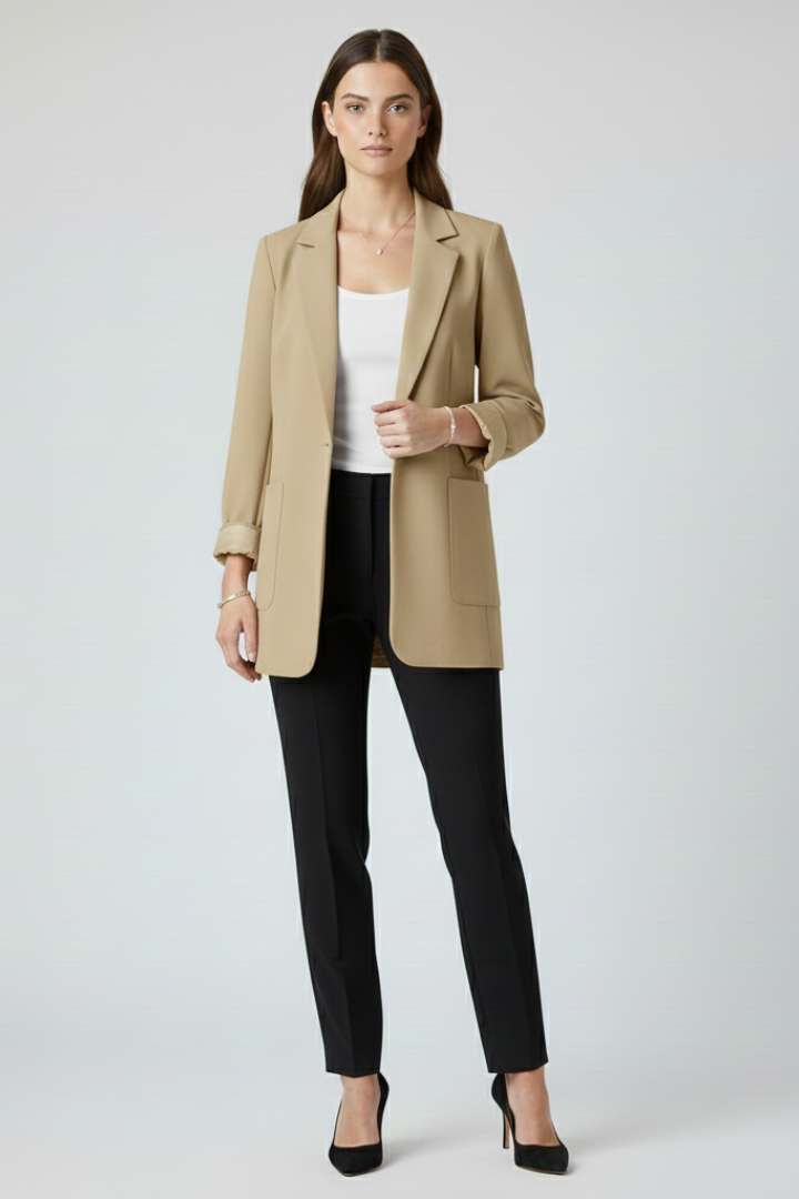 Clavinda™ | Open-Front Blazer with Structured Lapel