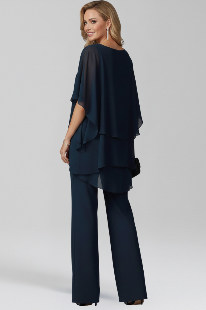 Women’s Cold-Shoulder Flowing Wide-Leg Jumpsuit