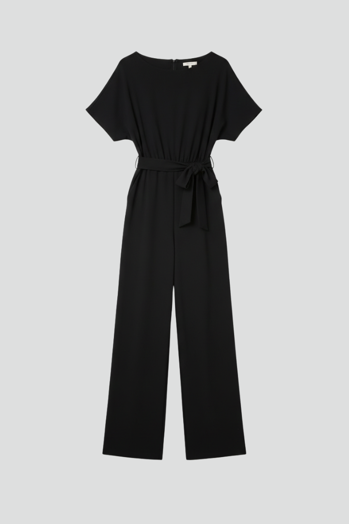 Women’s Tie-Belt Wide-Leg Classic Jumpsuit