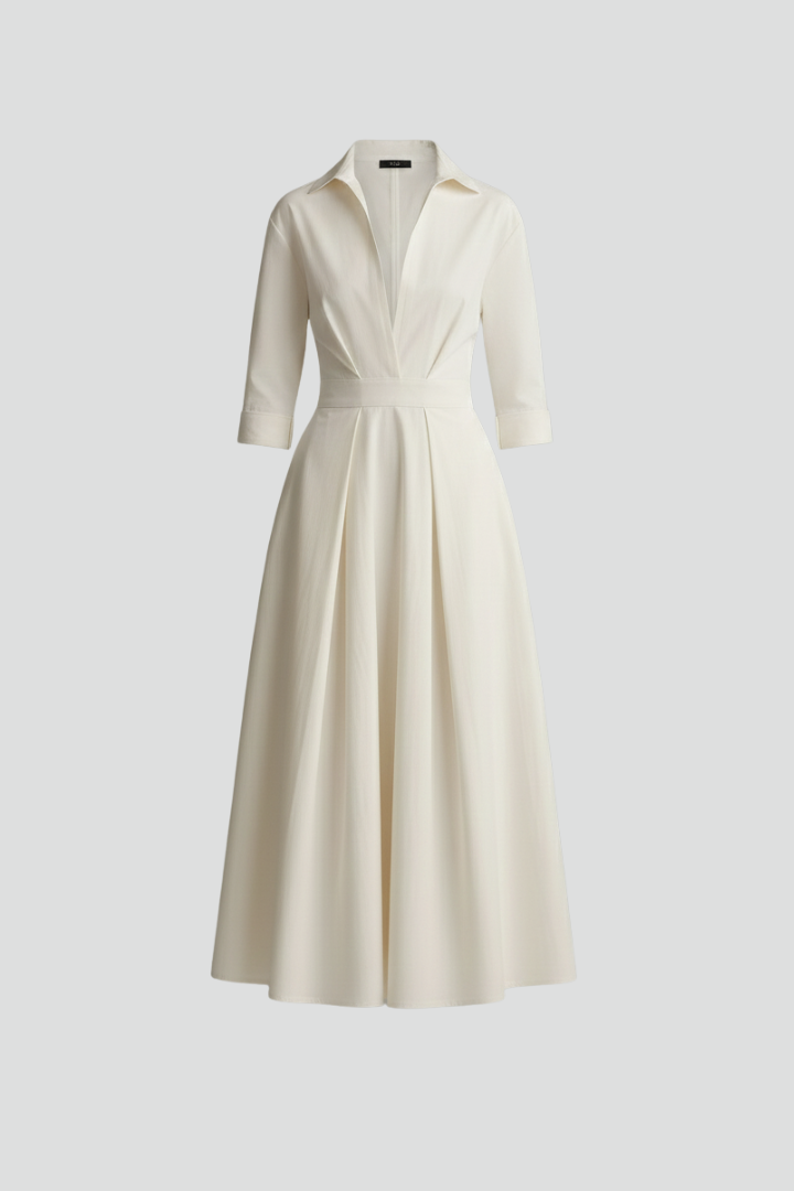Women’s Button Front Collared Midi Dress