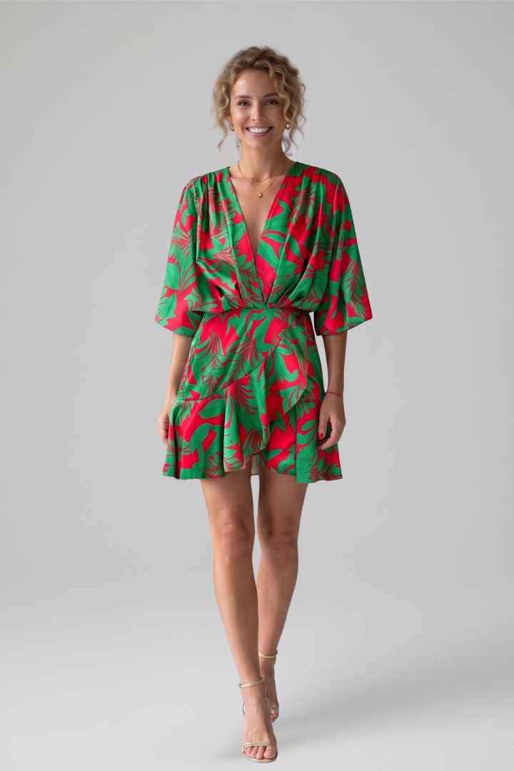 Arlowe™ | V-Neck Mini Dress