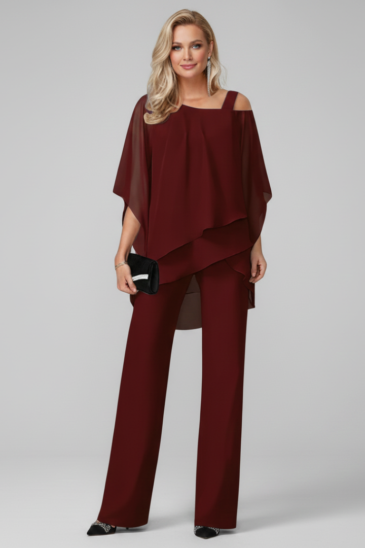 Women’s Off-Shoulder Flowing Wide-Leg Jumpsuit