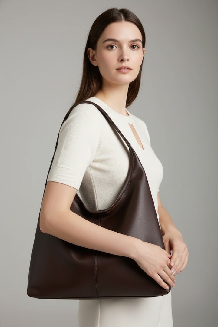 Women’s Classic Tote Bag with Faux Outer and Large Inner Pocket