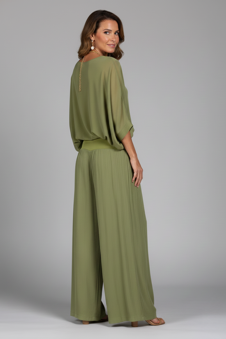 Women’s Chiffon Two-Piece Wide-Leg Set