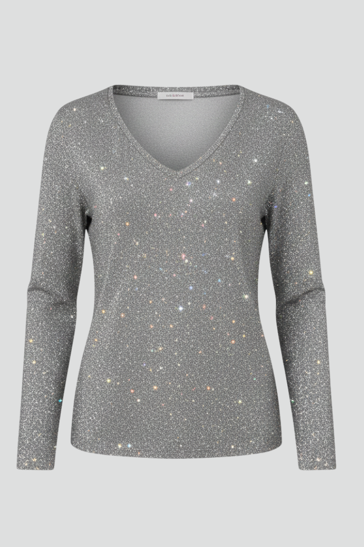 Women’s Sequin V-Neck Long Sleeve Jumper