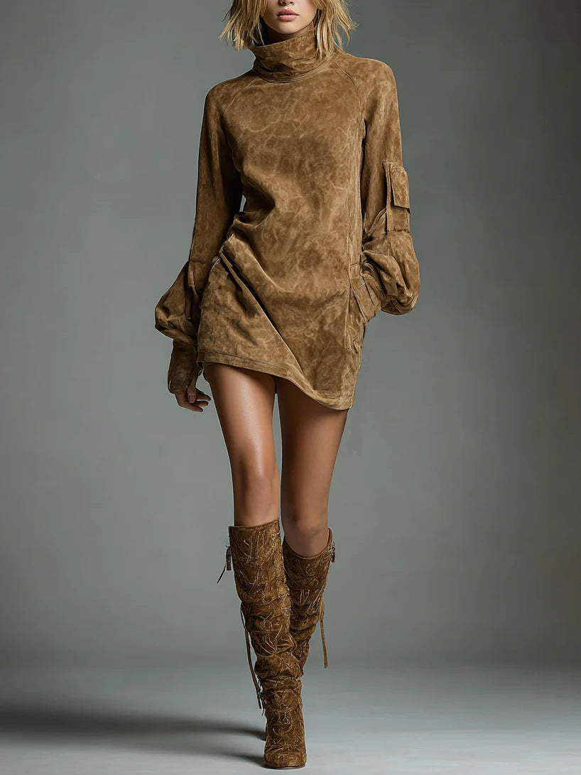 Devrenne™ | Vintage Turtleneck Mini Dress