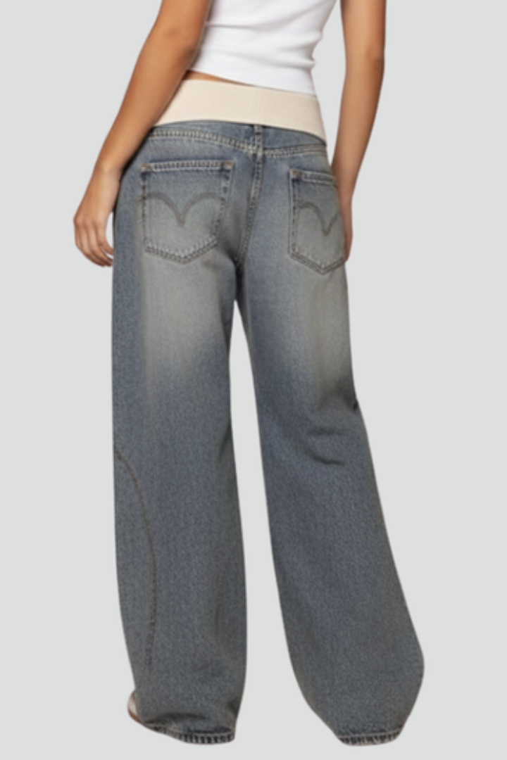 Women’s Casual Baggy Wide-Leg Denim Trousers