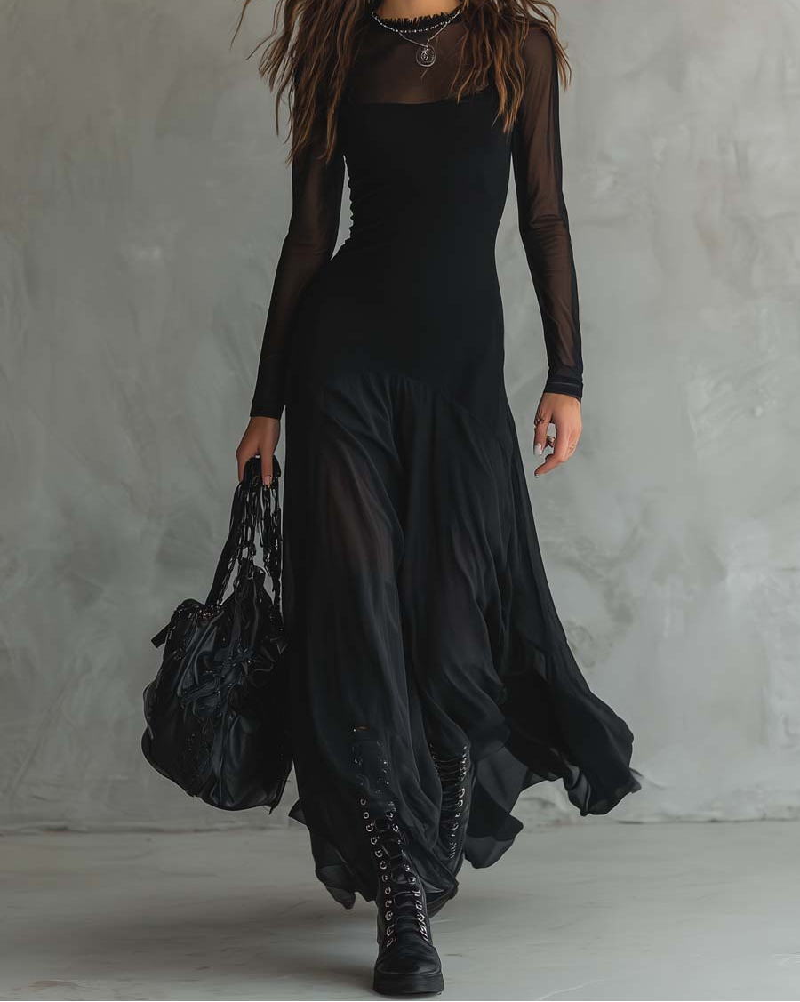 Diane | Loose-Fit Tulle Maxi Dress