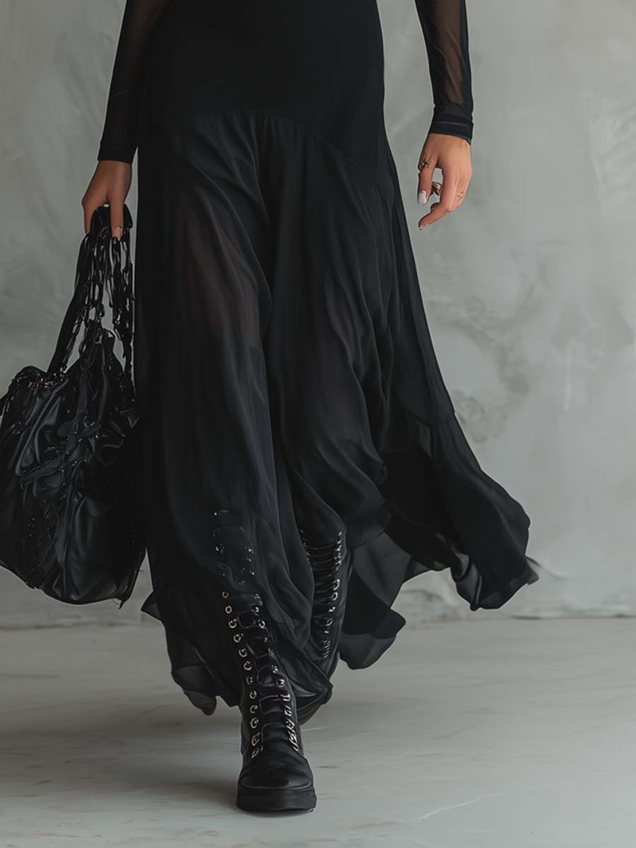 Diane | Loose-Fit Tulle Maxi Dress