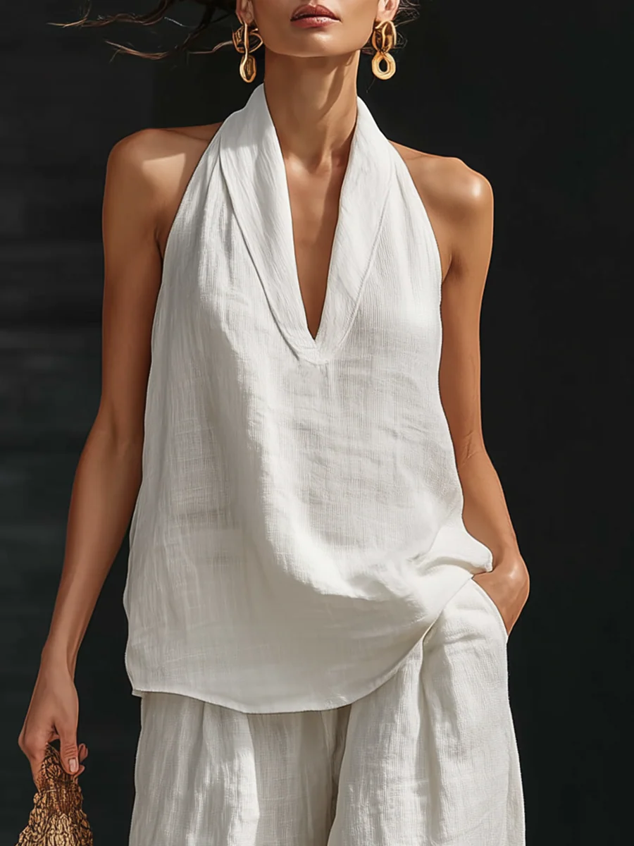 Zoë™ | Sleeveless Top & Wide-Leg Trouser Set