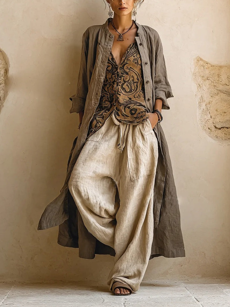 Emma | Cotton Linen Three-Piece Set for Women
