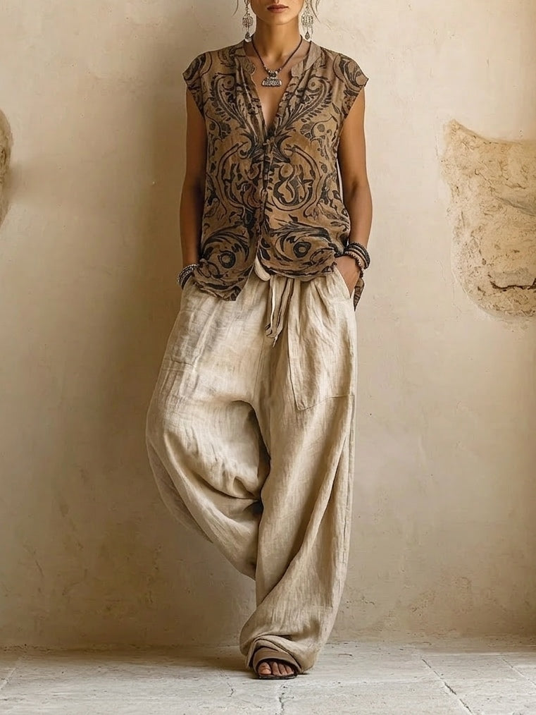 Emma | Cotton Linen Three-Piece Set for Women