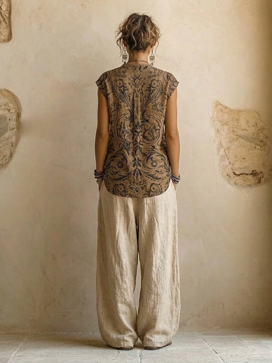 Emma | Cotton Linen Three-Piece Set for Women