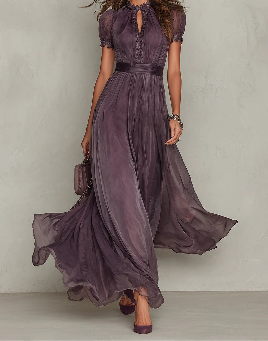 Marie | Keyhole-Neck Flowing Maxi Dress
