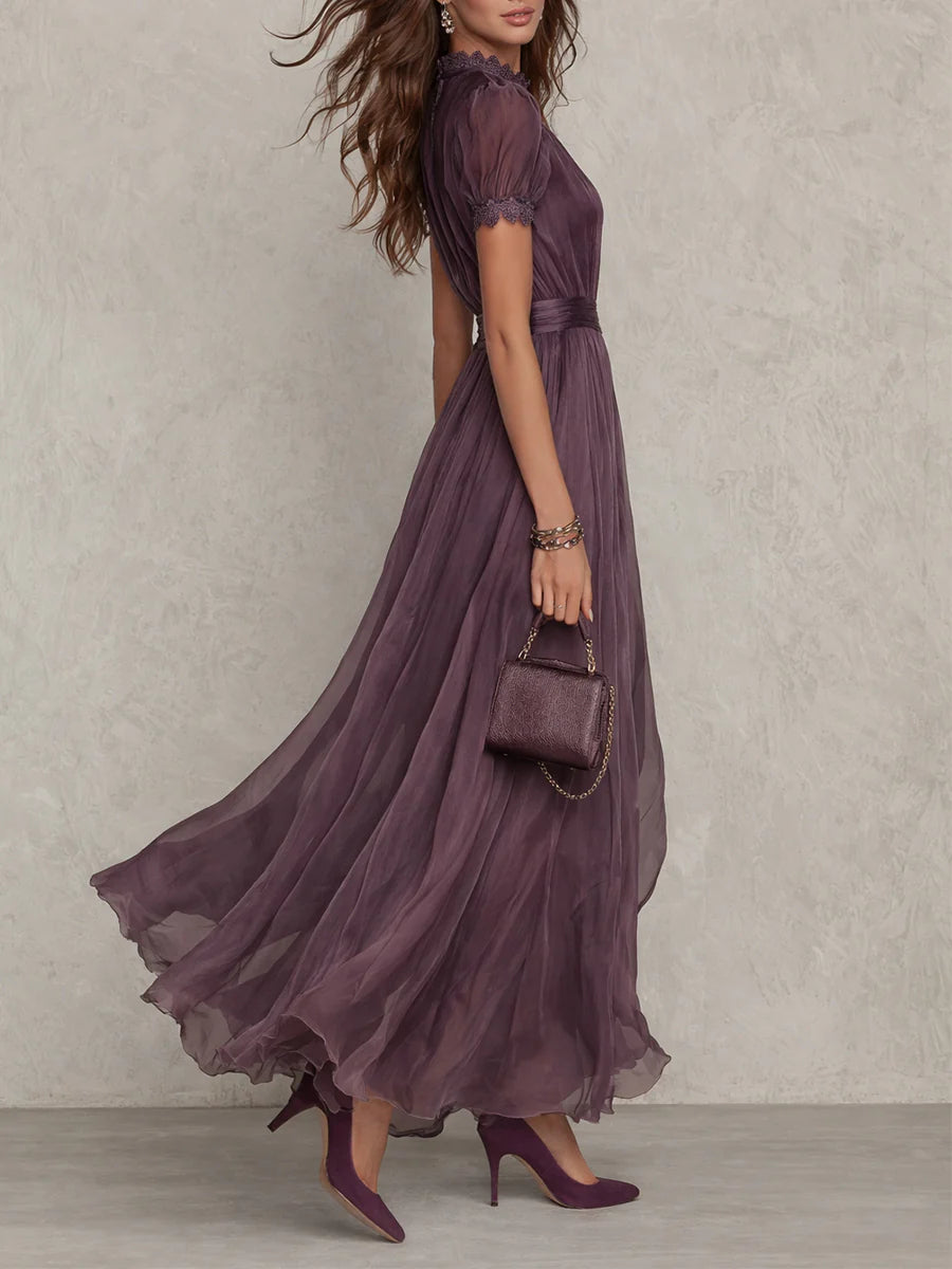 Marie | Keyhole-Neck Flowing Maxi Dress