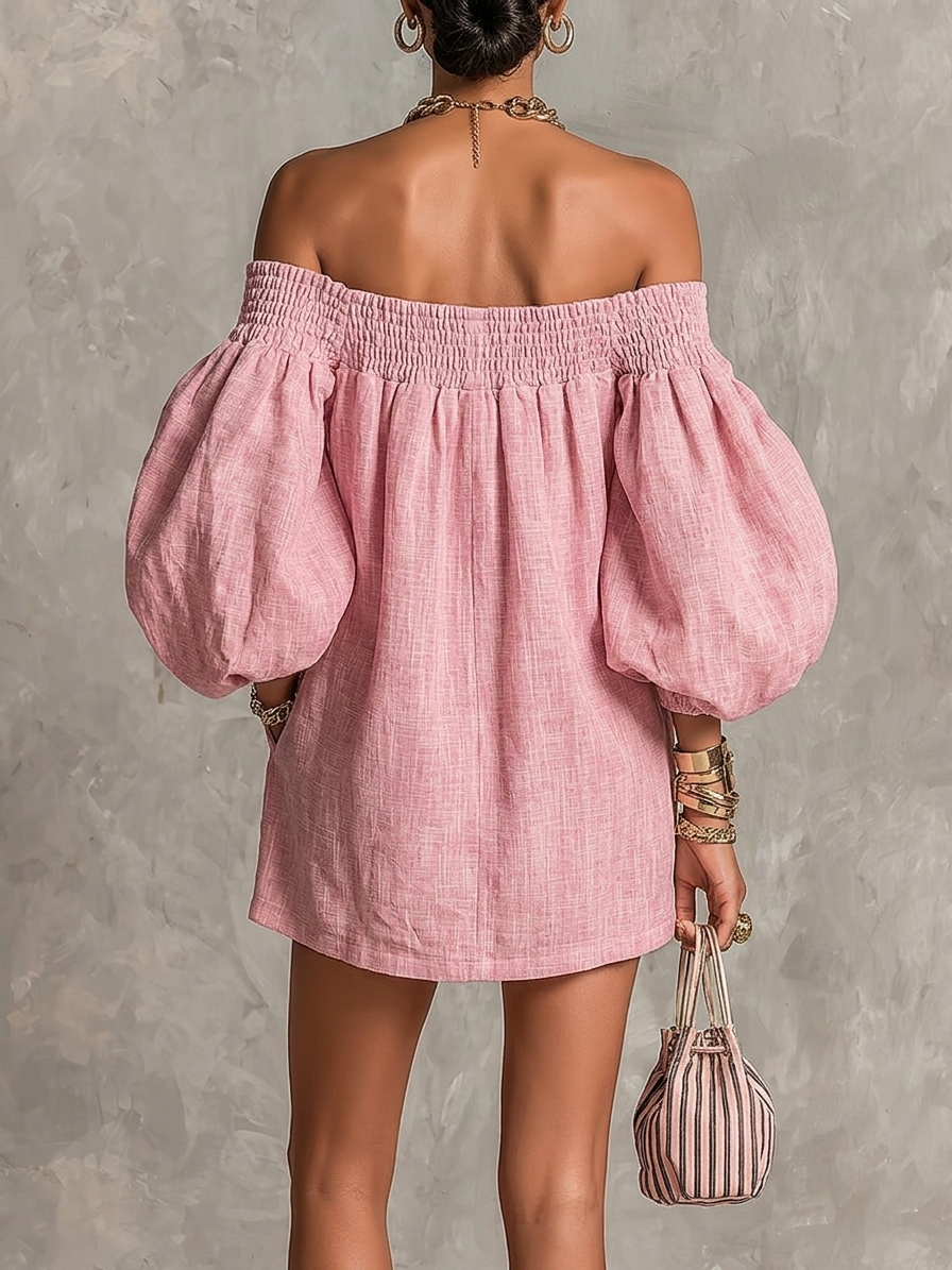 Sylvara™ | Off-Shoulder Puff Sleeve Mini Dress