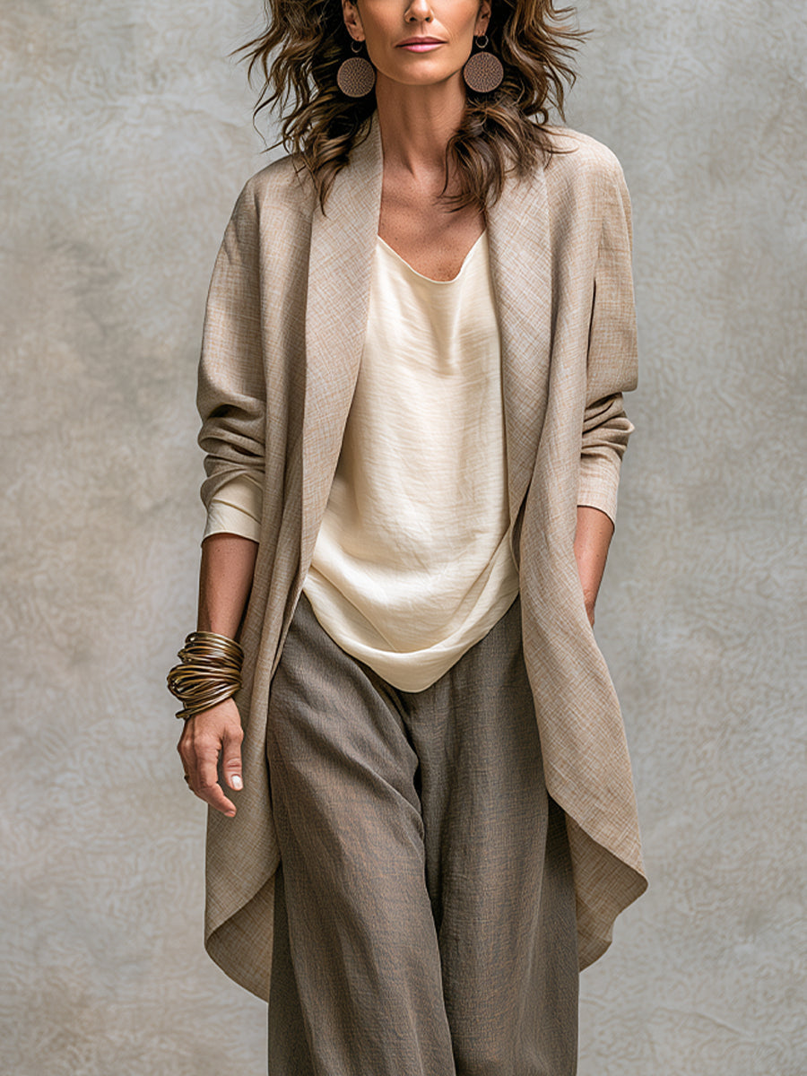 Grainne™ | Casual Layered Three-Piece Wide-Leg Pants Suit
