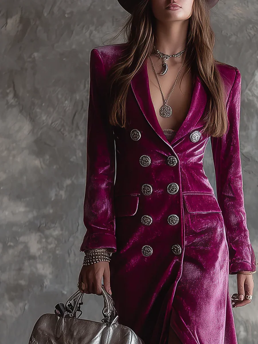 Oriana™ | Button-Down Long Blazer Maxi Dress