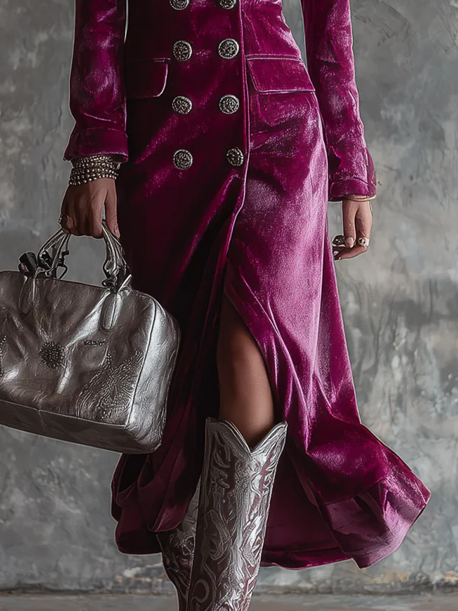 Oriana™ | Button-Down Long Blazer Maxi Dress