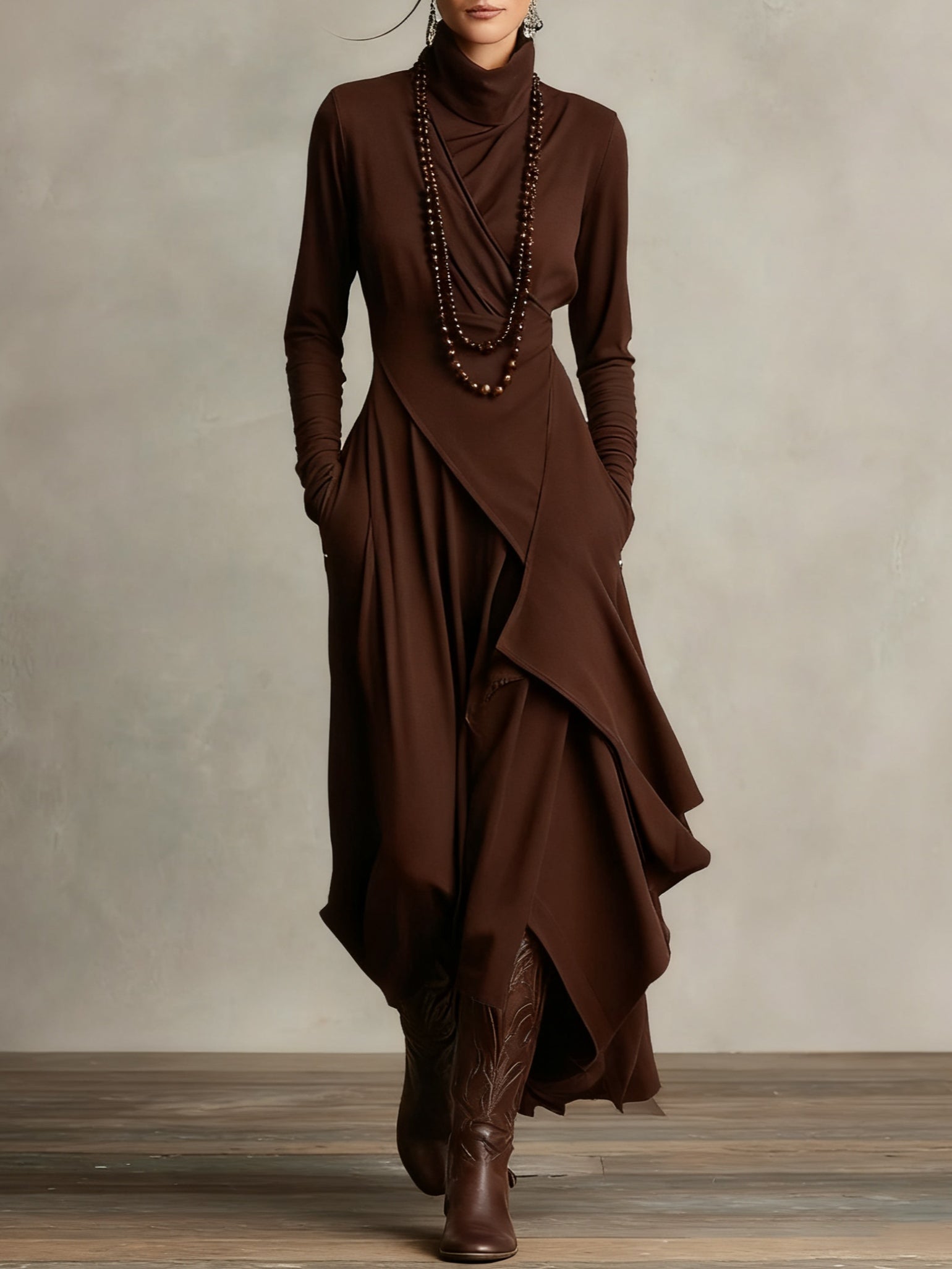 Lavienne™ | Turtleneck Maxi Dress