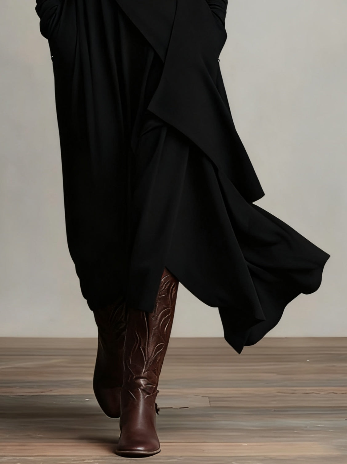 Ivelaine™ | Asymmetrical High-Neck Maxi Dress