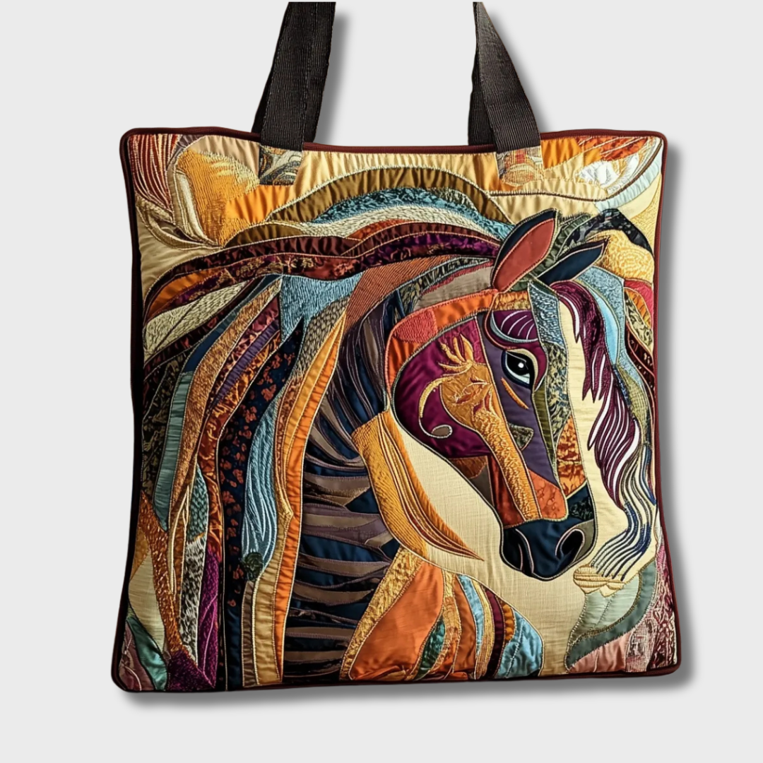 Drucilla™ | Quilted Horse Art Tote Bag