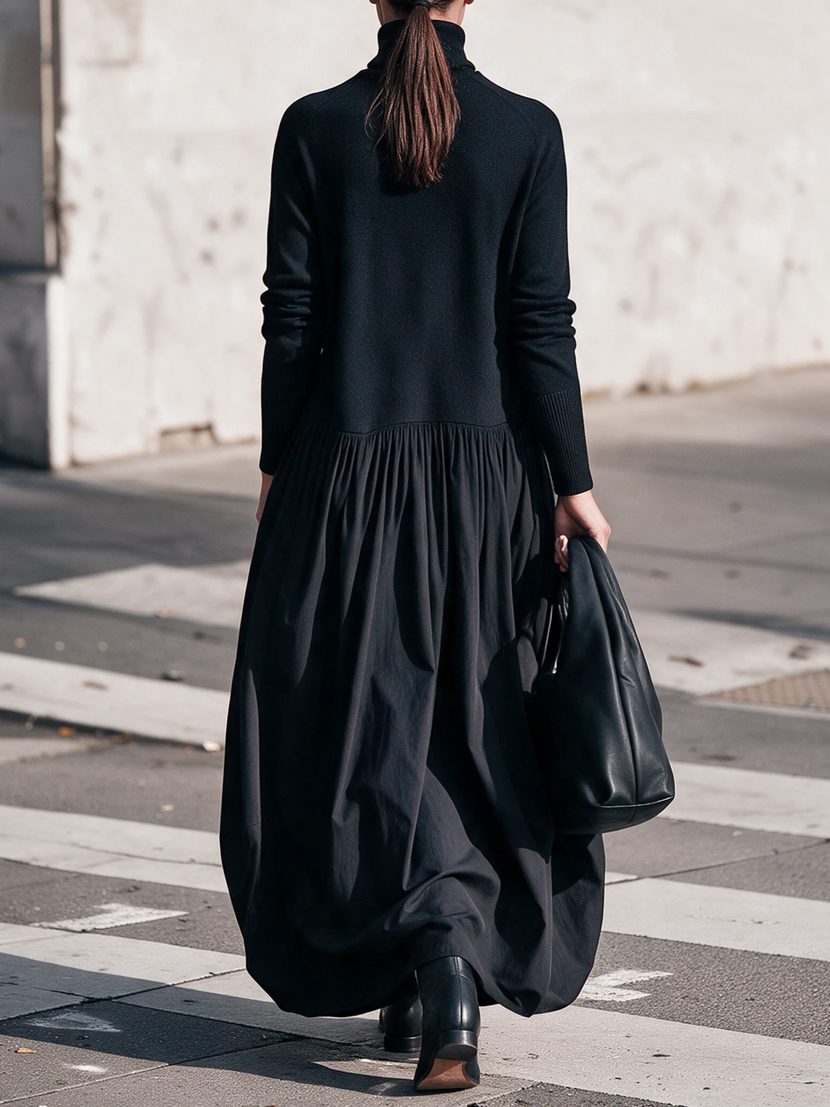 Nanette™ | High Neck Pocket Detail Oversized Maxi Dress